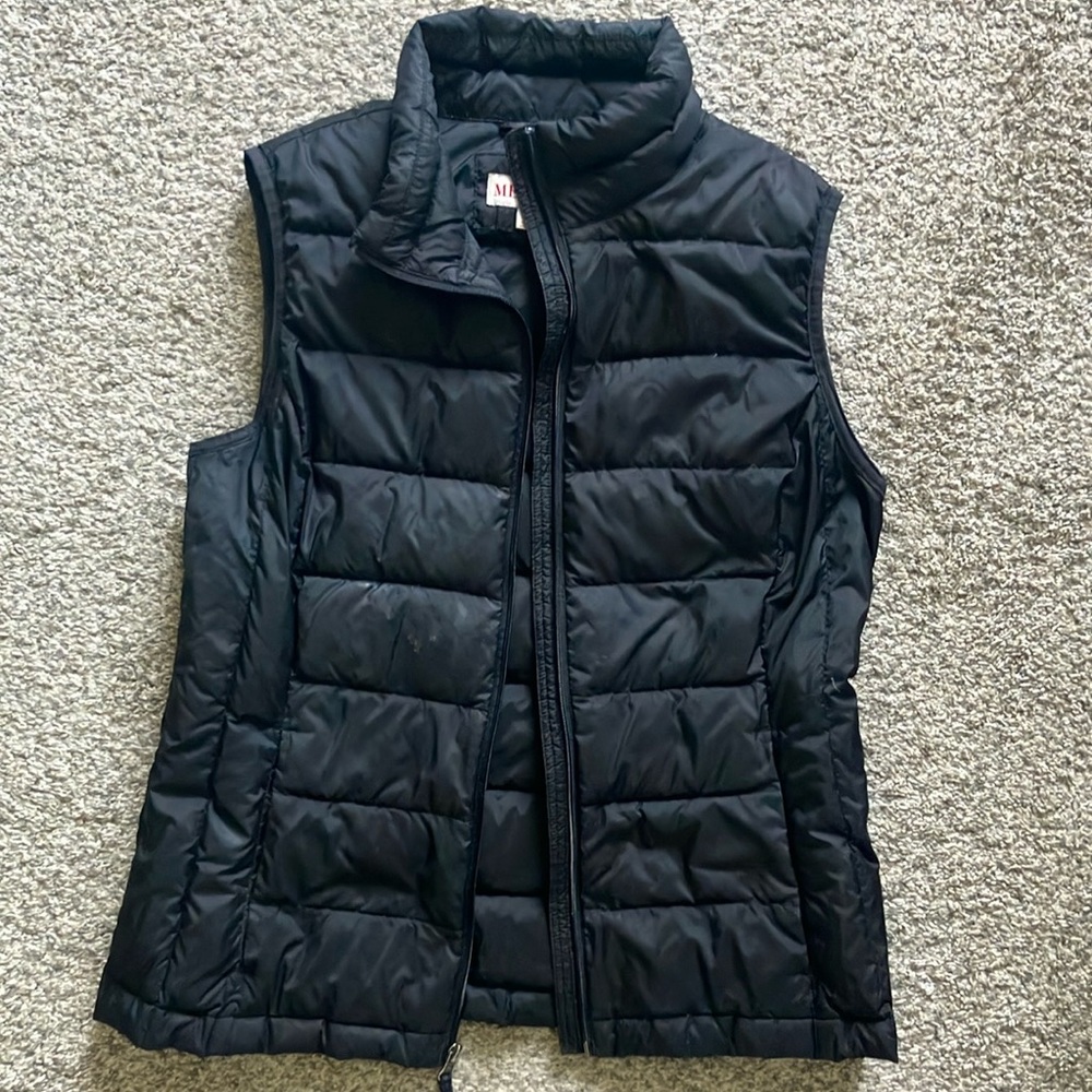 Merona Black Quilted Puffer Vest